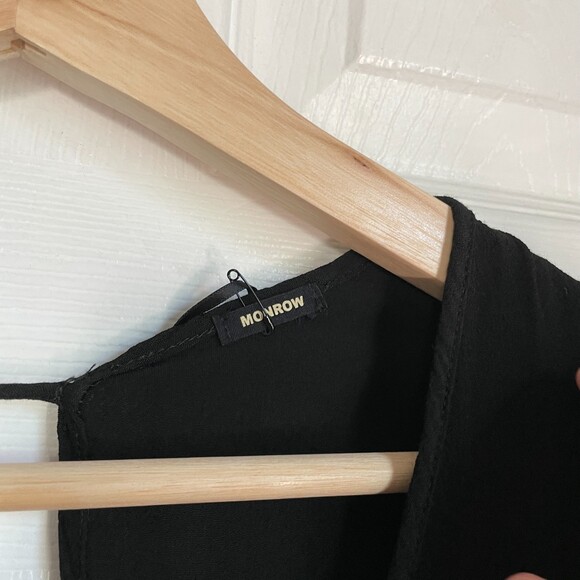 NWT Monrow black long sleeve romper jumpsuit - Picture 8 of 9